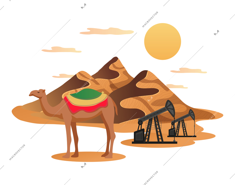 UAE tourism composition with isolated travel images on blank background vector illustrations