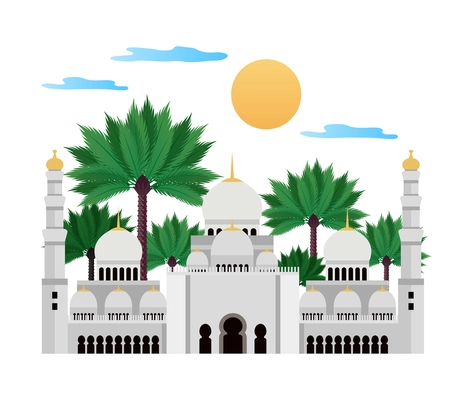 UAE tourism composition with isolated travel images on blank background vector illustrations