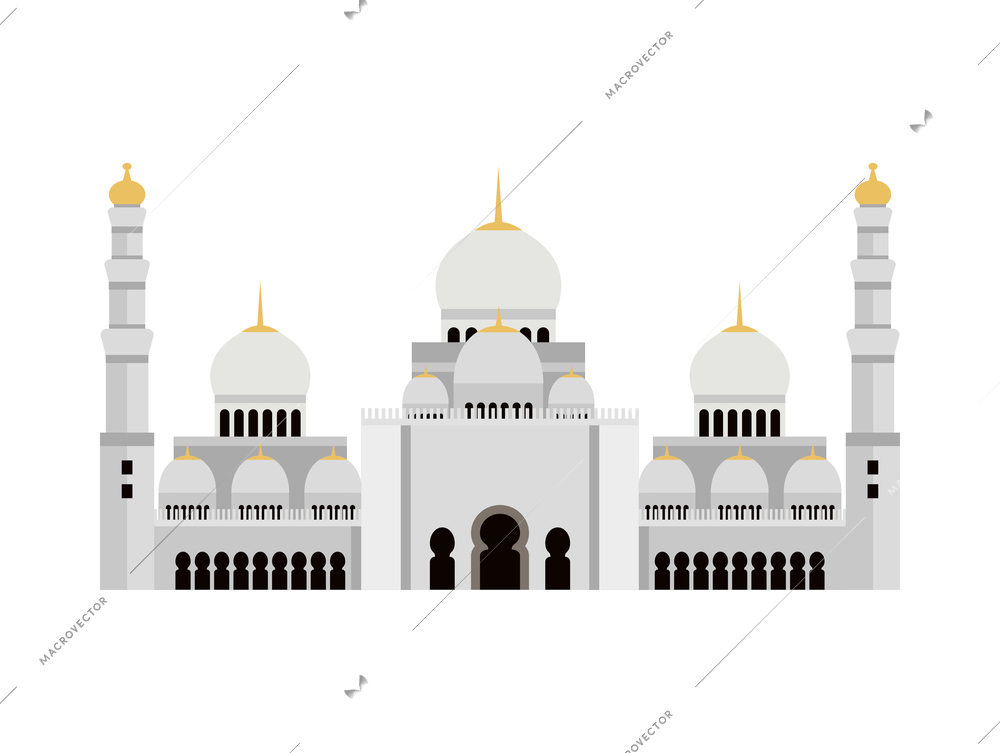UAE tourism composition with isolated travel images on blank background vector illustrations