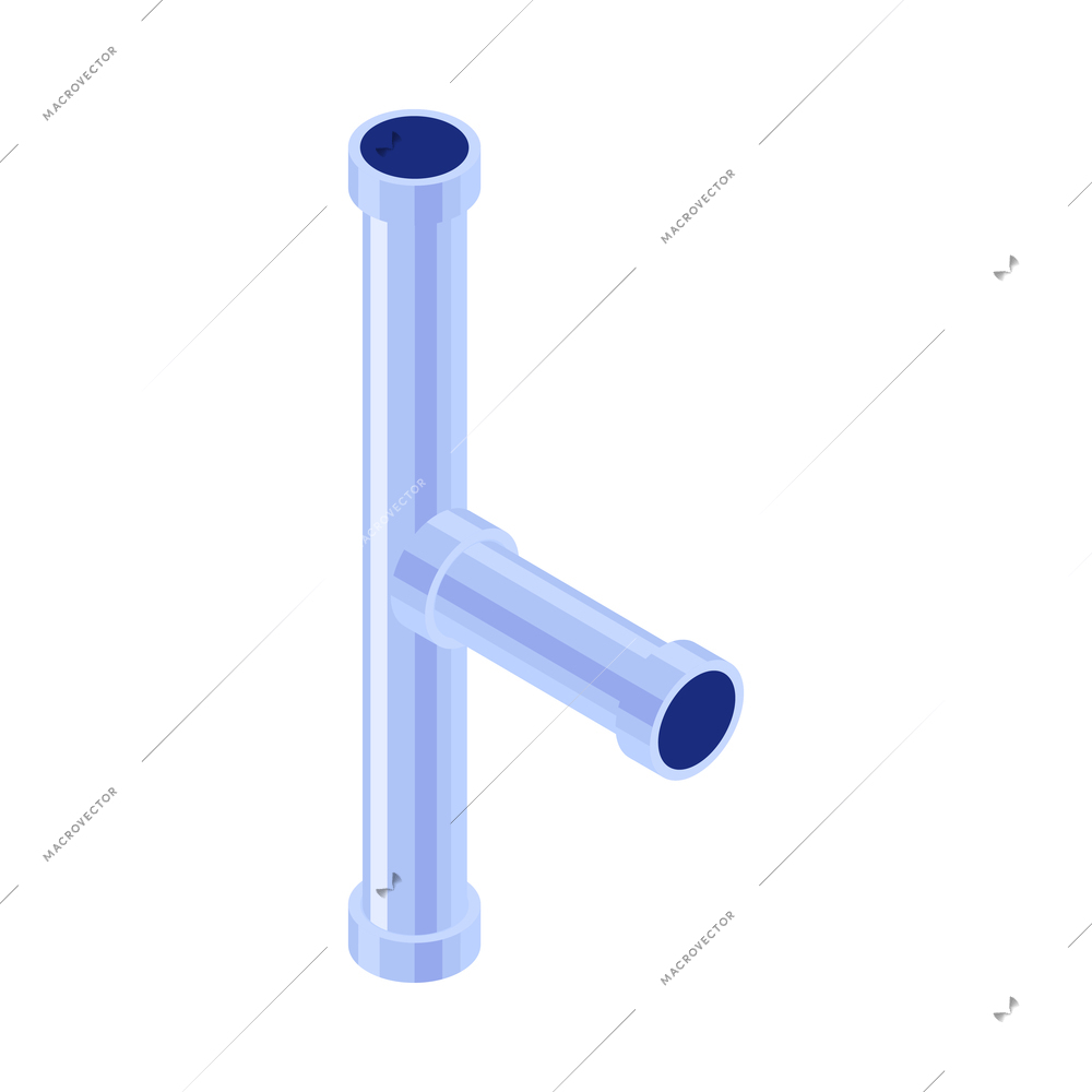 Isometric plumber composition with plumbing image isolated on white background 3d vector illustration