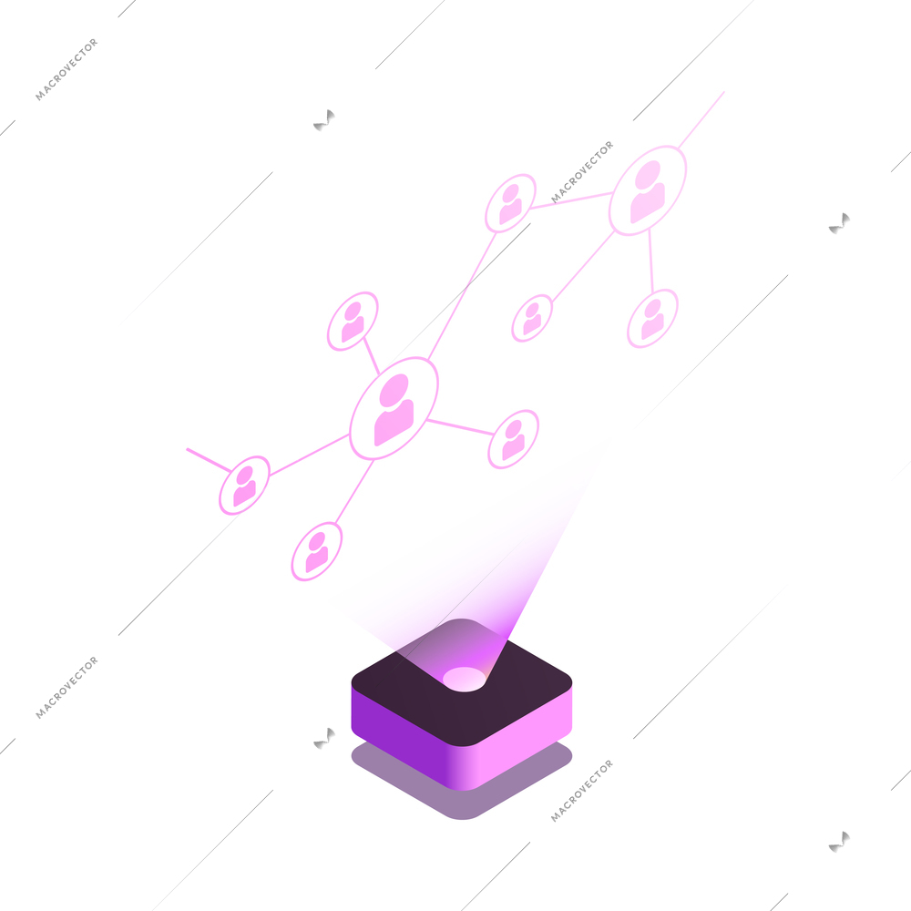 Web seo glow isometric composition with symbolic icon of content optimization isolated vector illustration