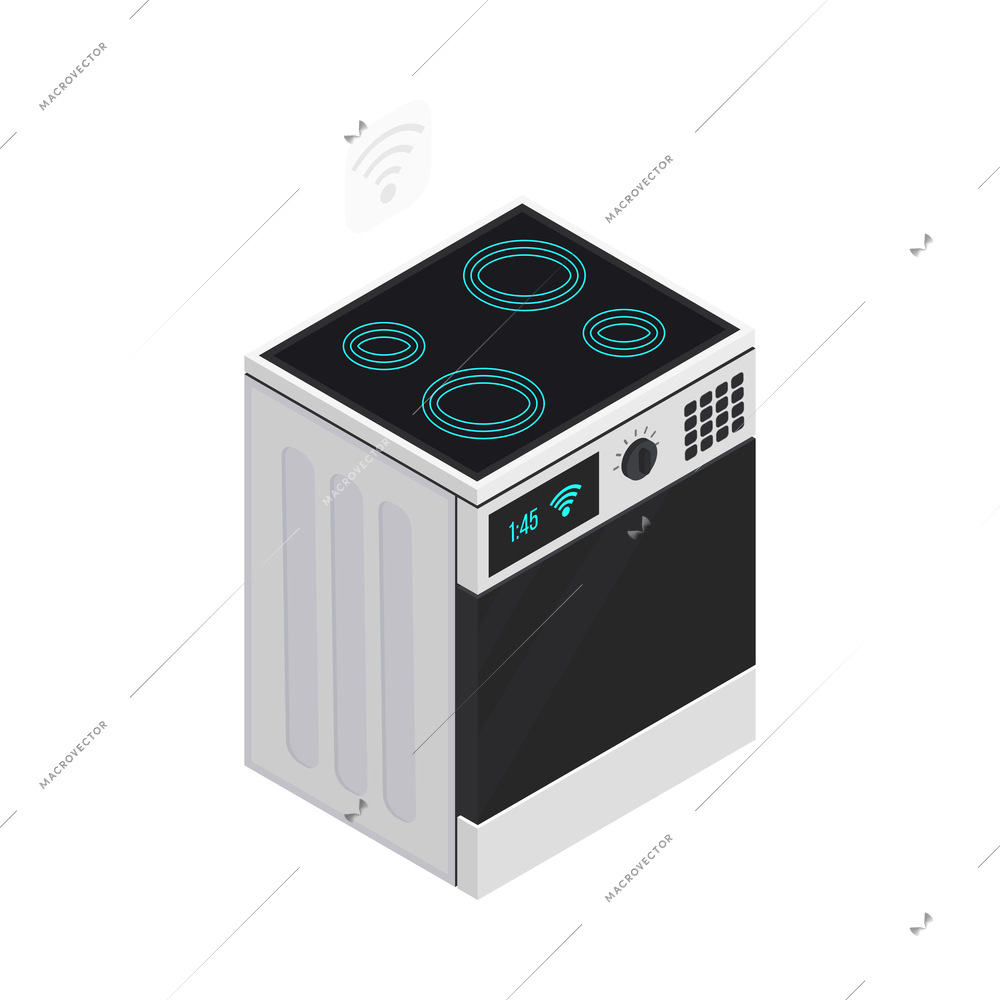 IOT isometric composition with isolated smart home remote controlled electronic device image vector illustration