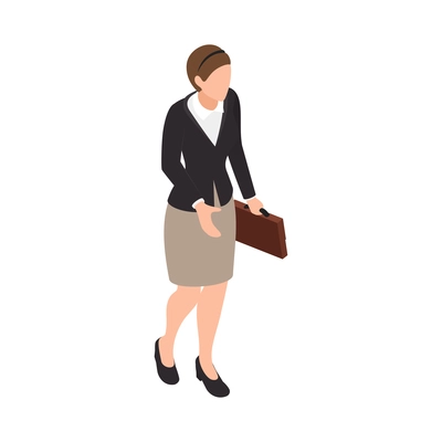 Business office people isometric composition with human character of office worker isolated vector illustration