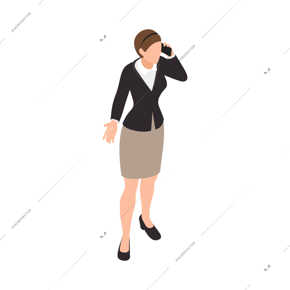 Business office people isometric composition with human character of office worker isolated vector illustration