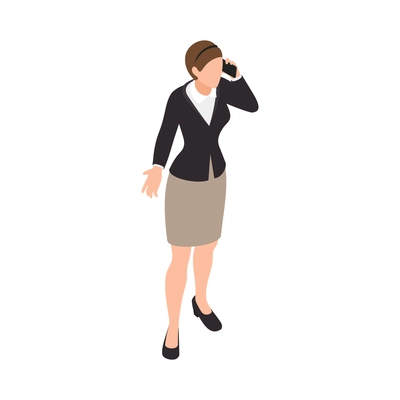 Business office people isometric composition with human character of office worker isolated vector illustration