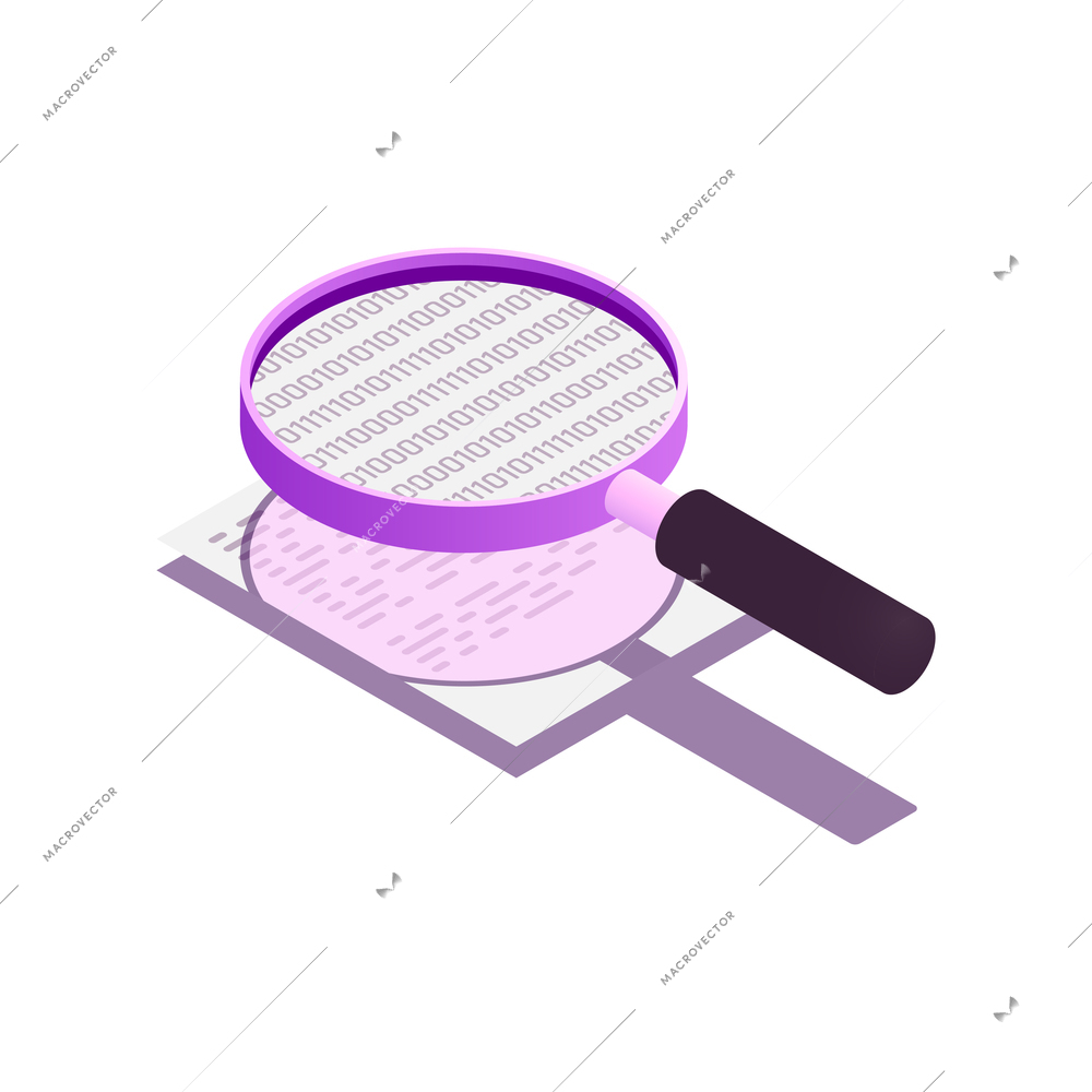 Web seo glow isometric composition with symbolic icon of content optimization isolated vector illustration