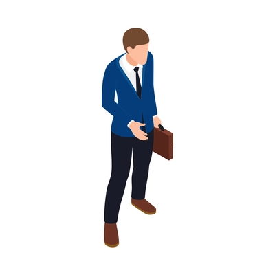 Business office people isometric composition with human character of office worker isolated vector illustration