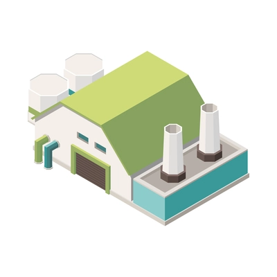 Garbage recycling isometric composition with isolated trash storing processing icon on blank background vector illustration