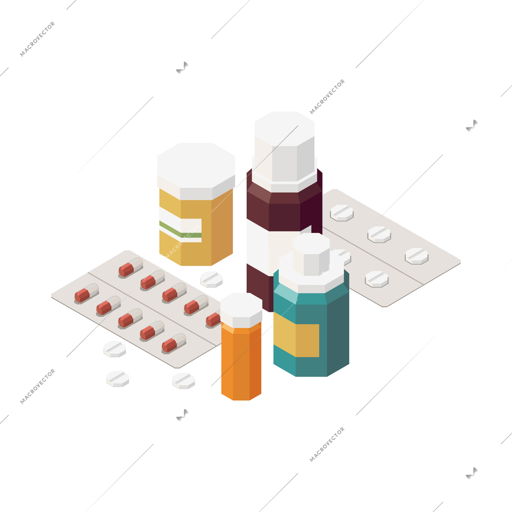 Pharmaceutical production isometric composition with isolated view of medical laboratory appliances vector illustration