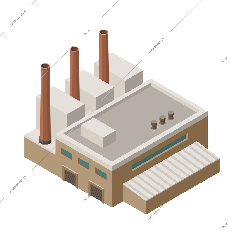 Garbage recycling isometric composition with isolated trash storing processing icon on blank background vector illustration