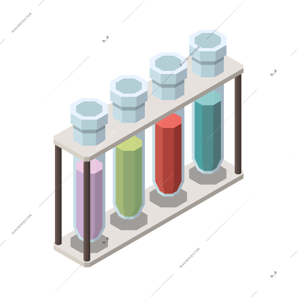 Pharmaceutical production isometric composition with isolated view of medical laboratory appliances vector illustration