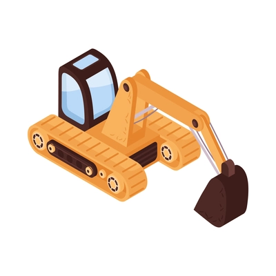 Isometric mine composition with image of mining tool isolated on blank background 3d vector illustration