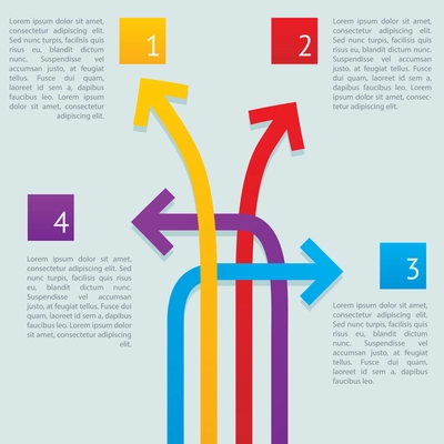 Infographic design elements crossed arrows ways vector illustration