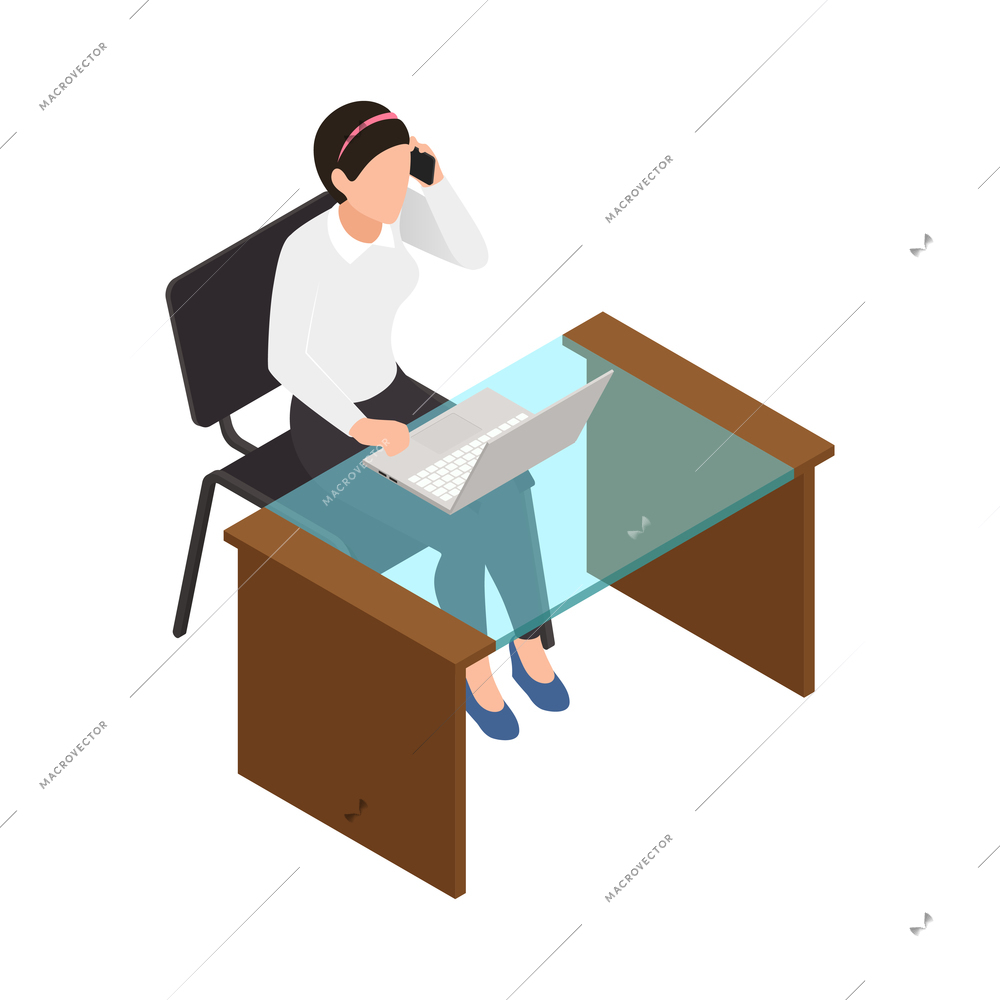 Casual city people isometric composition with isolated human character on blank background vector illustration