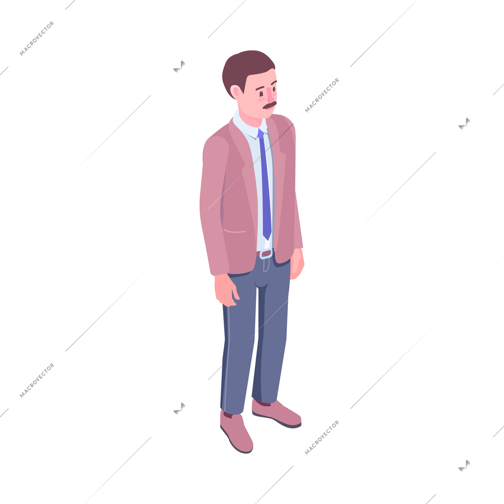 Recruitment isometric people composition with human resources isolated image on blank background vector illustration