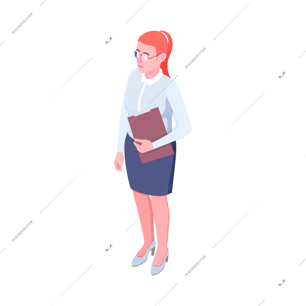 Recruitment isometric people composition with human resources isolated image on blank background vector illustration