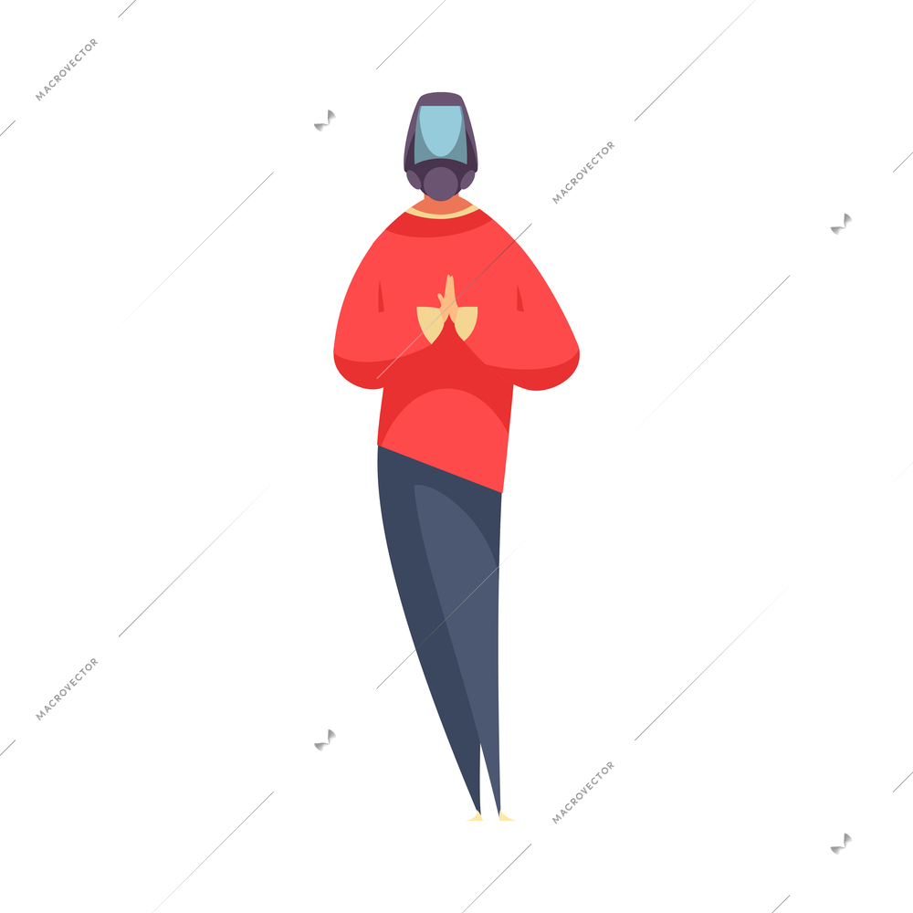 Industry factory pollution composition with isolated doodle style human character of affected person vector illustration