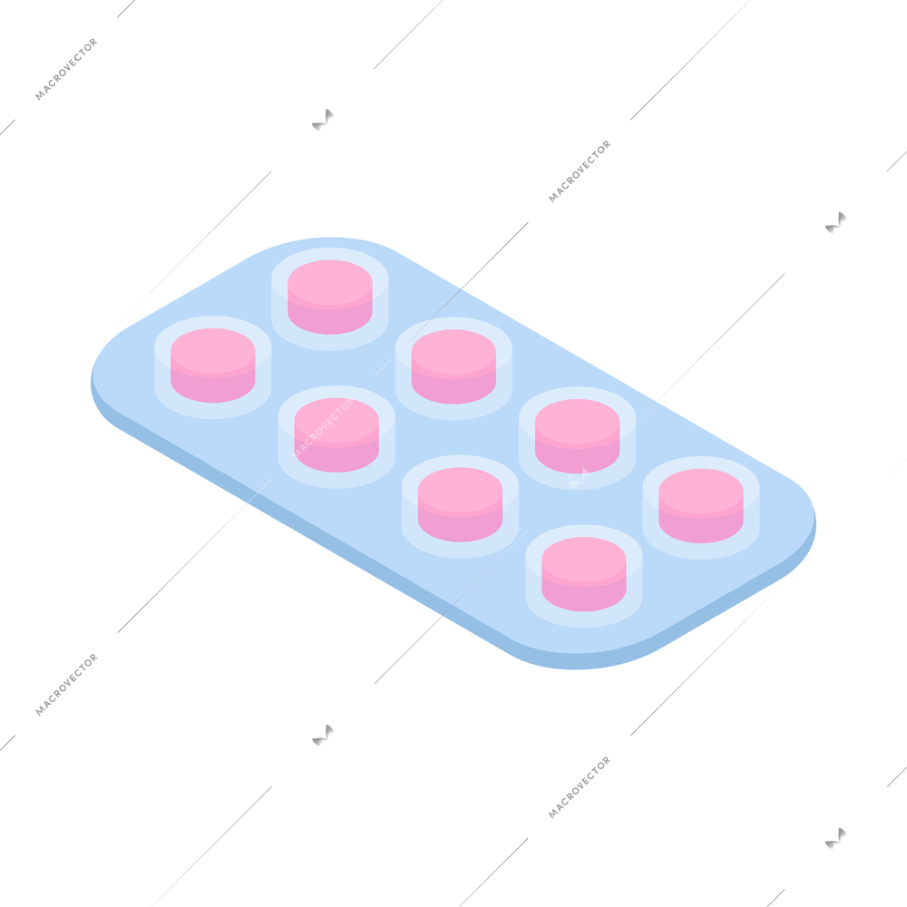 Isometric pharmacy composition with isolated medicine icon on blank background 3d vector illustration