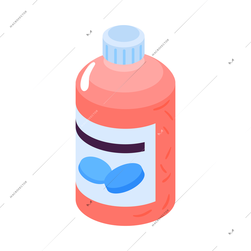 Isometric pharmacy composition with isolated medicine icon on blank background 3d vector illustration