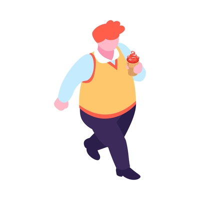 Isometric overeating gluttony composition with human characters on blank background vector illustration