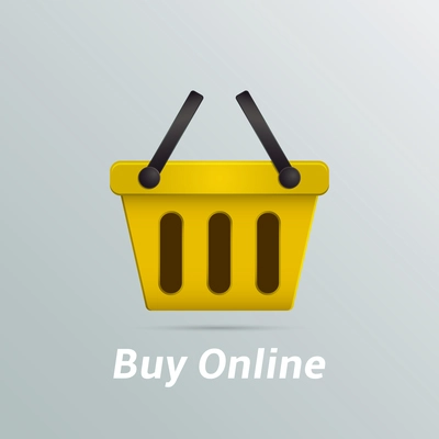 Shopping basket buy now online concept vector illustration