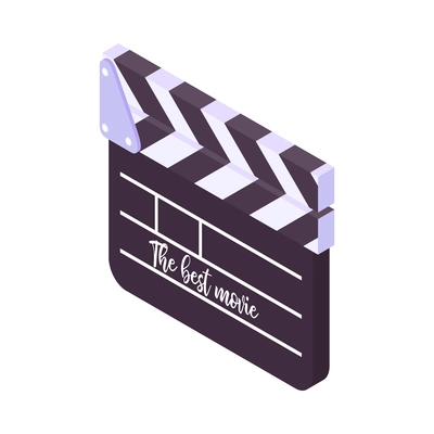 Isometric movie cinema composition with isolated image on blank background vector illustration