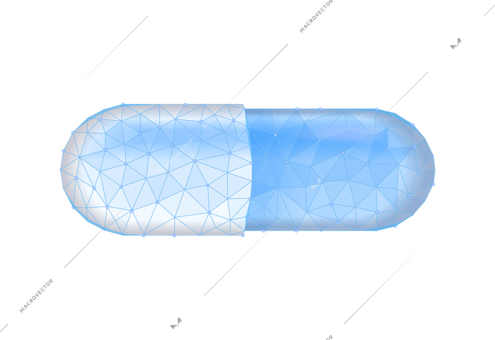 Polygonal wireframe medical composition with isolated innovative medicine image vector illustration