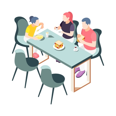 Time together isometric composition with human characters of close people situations vector illustration