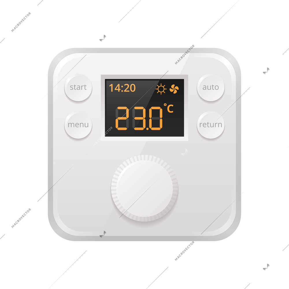 Climate equipment realistic composition with isolated image of household consumer electronics vector illustration