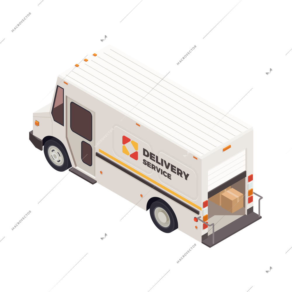 Delivery logistics shipment composition with isolated shipping service image on blank background vector illustration