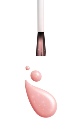 Lip gloss smears color realistic composition with brush applicator glitter and matte isolated icon vector illustration