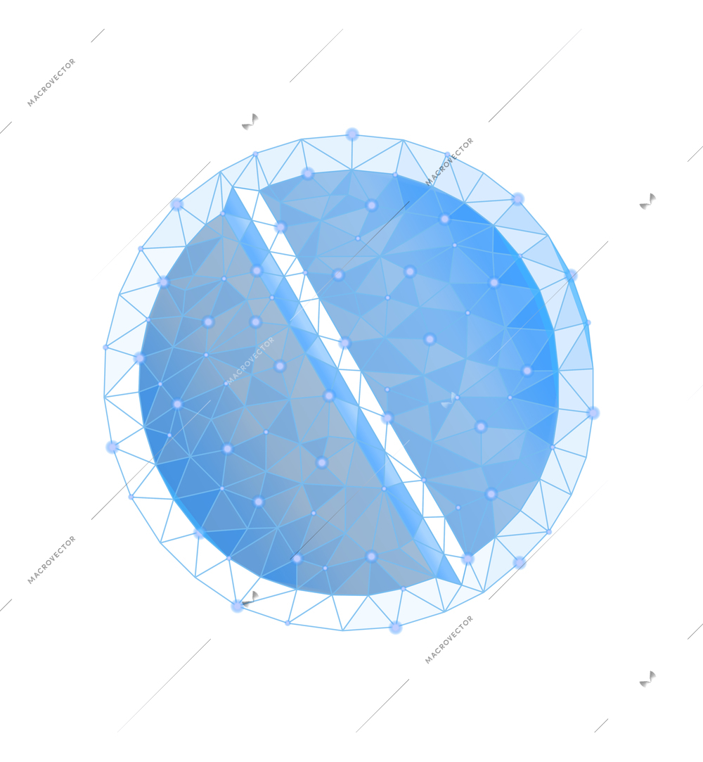 Polygonal wireframe medical composition with isolated innovative medicine image vector illustration