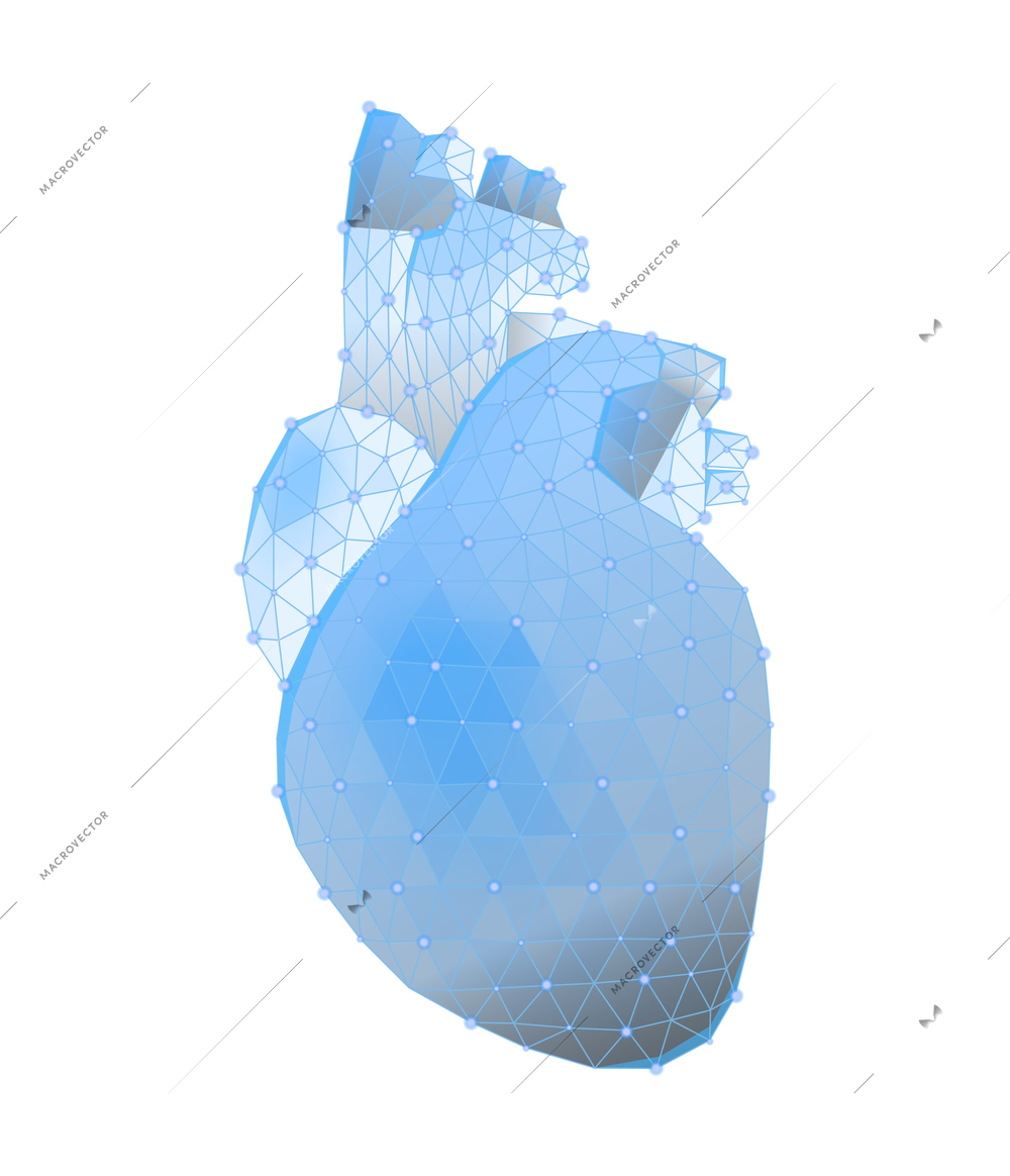 Polygonal wireframe medical composition with isolated innovative medicine image vector illustration