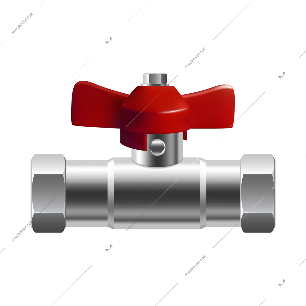 Industrial pipeline pipes realistic composition with isolated image of silver steel pipe part on blank background vector illustration