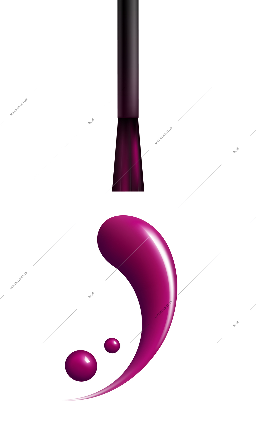 Lip gloss smears color realistic composition with brush applicator glitter and matte isolated icon vector illustration