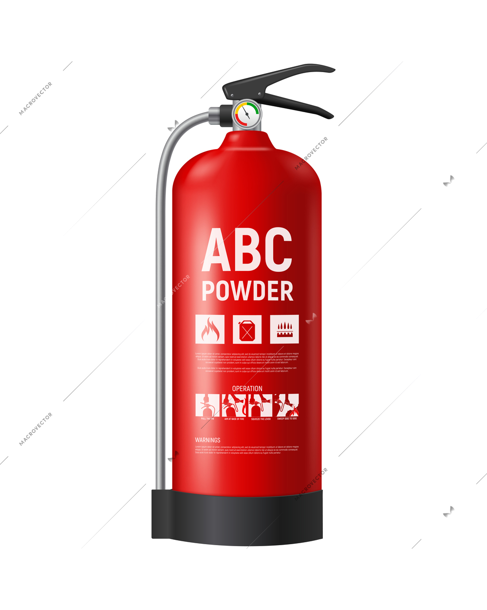 Fire extinguisher infographic composition with realistic image of fire fighting appliance vector illustration
