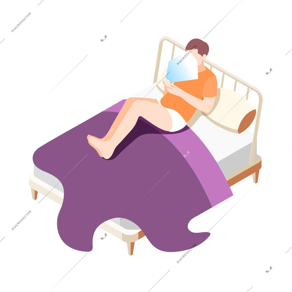 Human circadian rhythms isometric composition with human character and fatigue lack of sleep drowsiness image vector illustration