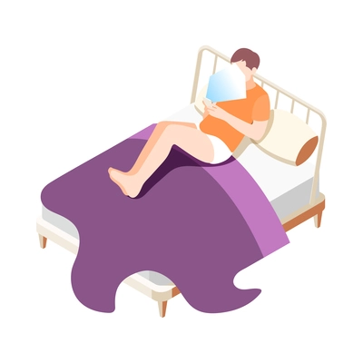 Human circadian rhythms isometric composition with human character and fatigue lack of sleep drowsiness image vector illustration