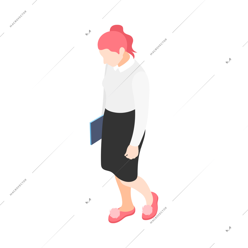 Human circadian rhythms isometric composition with human character and fatigue lack of sleep drowsiness image vector illustration