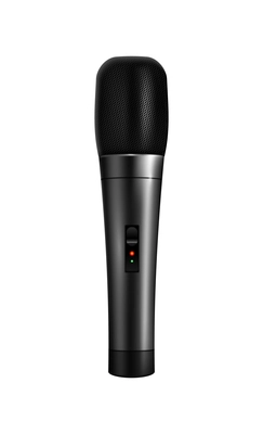 Professional microphone realistic composition with isolated image of audio recording mic vector illustration