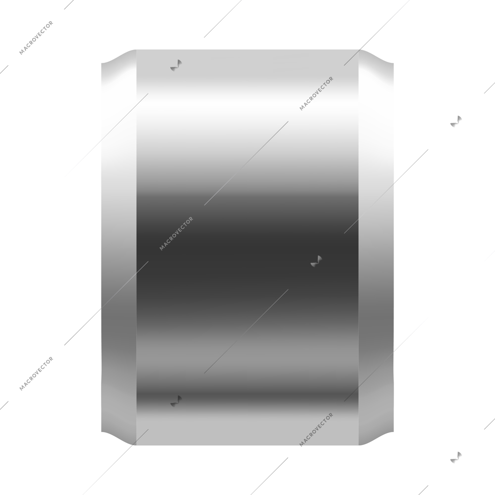 Industrial pipeline pipes realistic composition with isolated image of silver steel pipe part on blank background vector illustration