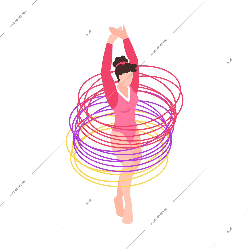 Isometric circus performers artists actors show composition with isolated entertainment icon on blank background vector illustration