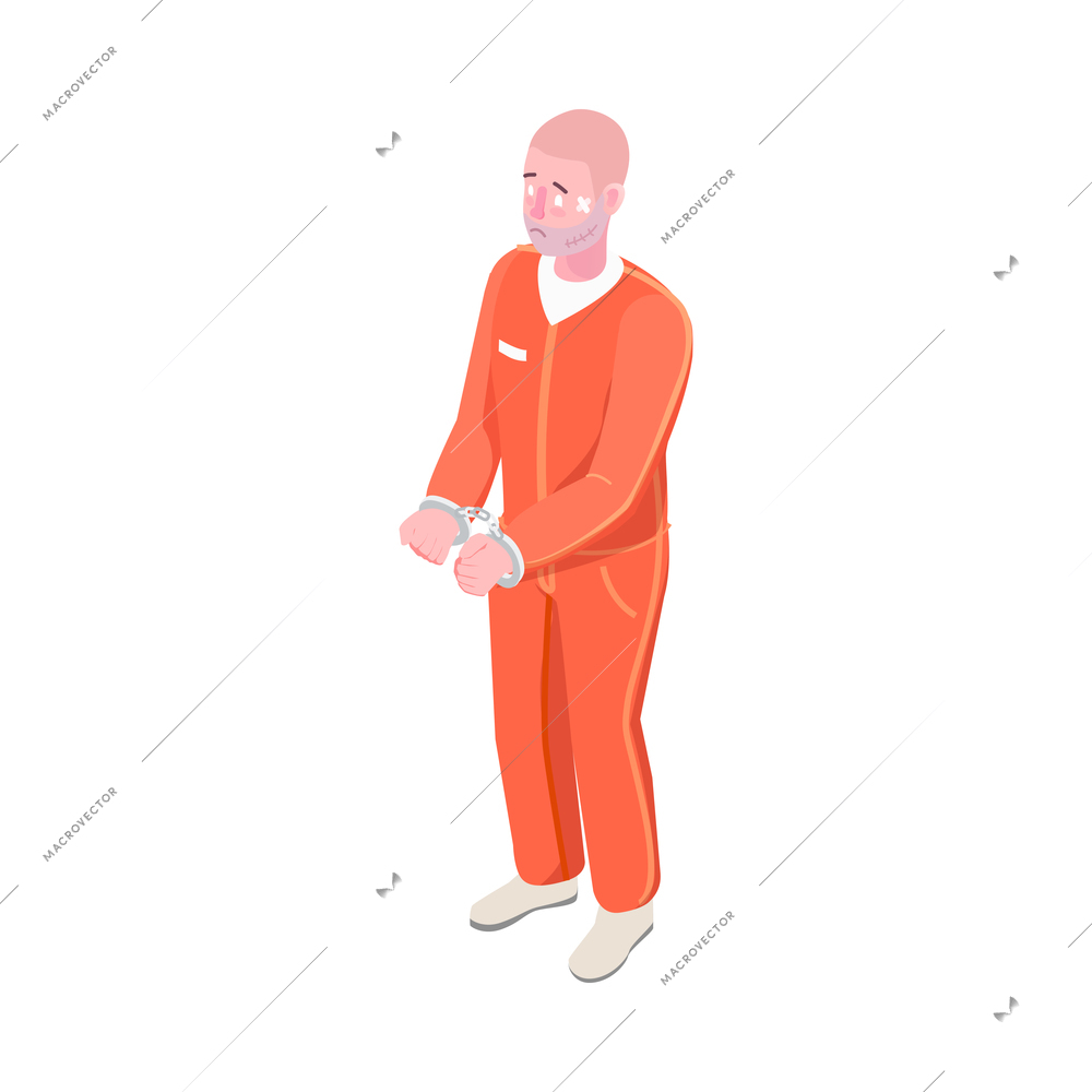 Law justice isometric composition with isolated court trial image on blank background vector illustration