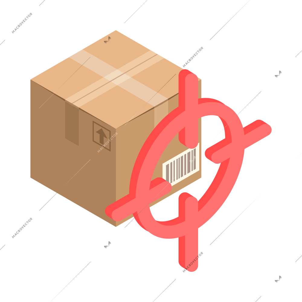 Delivery logistics shipment composition with isolated shipping service image on blank background vector illustration
