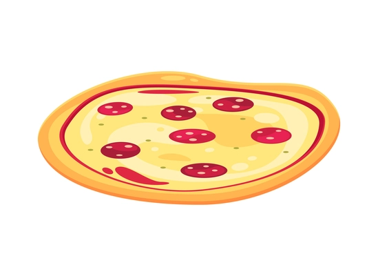 Pizza composition with isolated food dish image on blank background vector illustration