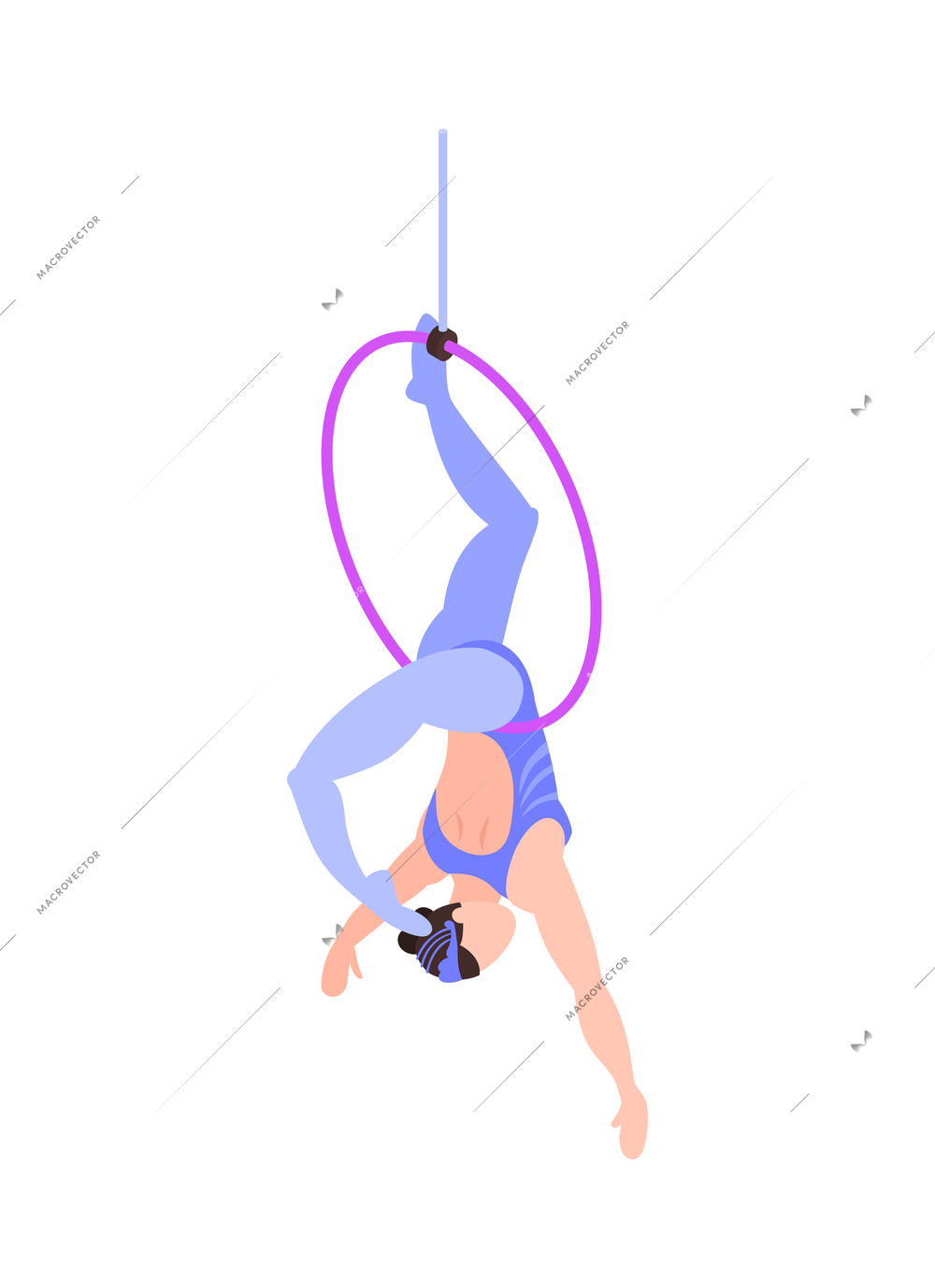 Isometric circus performers artists actors show composition with isolated entertainment icon on blank background vector illustration