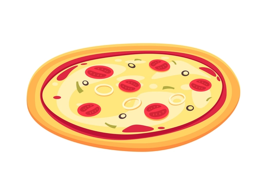 Pizza composition with isolated food dish image on blank background vector illustration