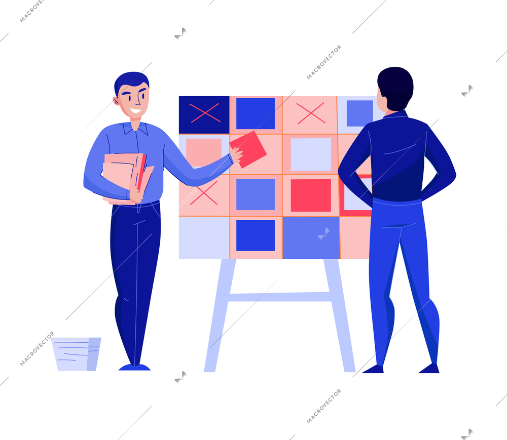 Time management planning schedule deadline composition with flat isolated icons and office workers characters vector illustration