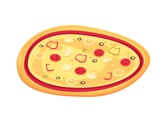 Pizza composition with isolated food dish image on blank background vector illustration