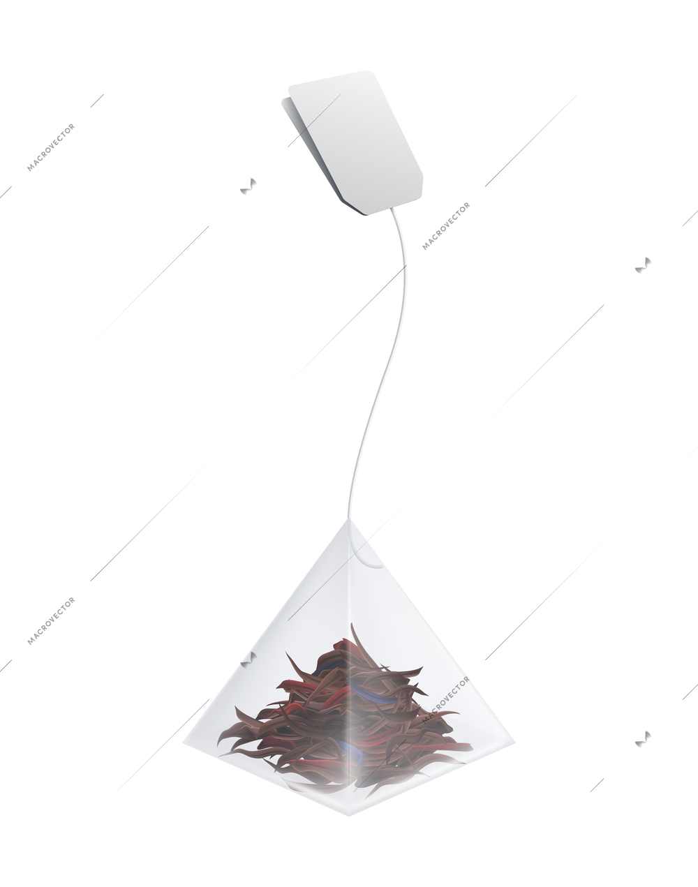 Tea brewing bag realistic composition with isolated tea drink icon on blank background vector illustration